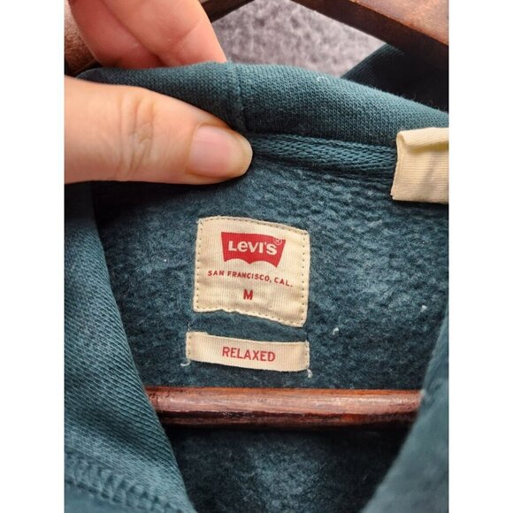 Levis Green Hoodie Mens M Relaxed Fit Cotton/Polyester - Picture 3 of 5